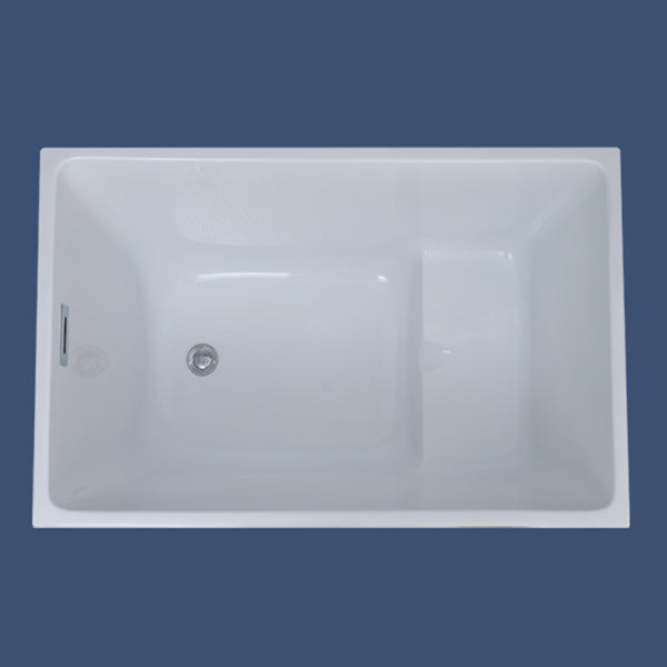 Modern Rectangular Bathtub Freestanding Acrylic Soaking White Bathtub (Board not Included)