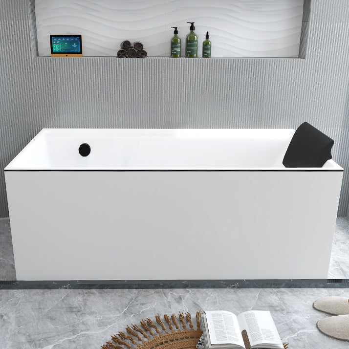 Modern Rectangular Bathtub White Soaking Acrylic Freestanding Bath