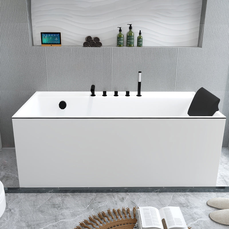 Modern Rectangular Bathtub White Soaking Acrylic Freestanding Bath