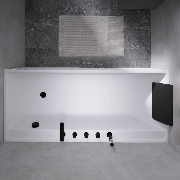 Modern Rectangular Bathtub White Soaking Acrylic Freestanding Bath