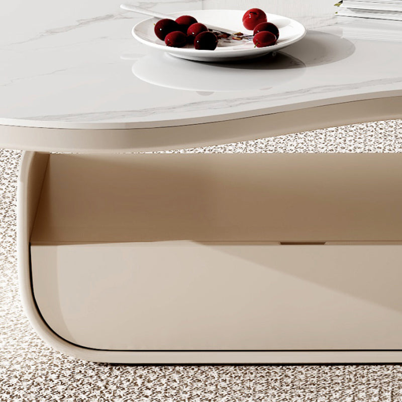 Modern Coffee Table Free Form Single Coffee Table with Storage Drawer
