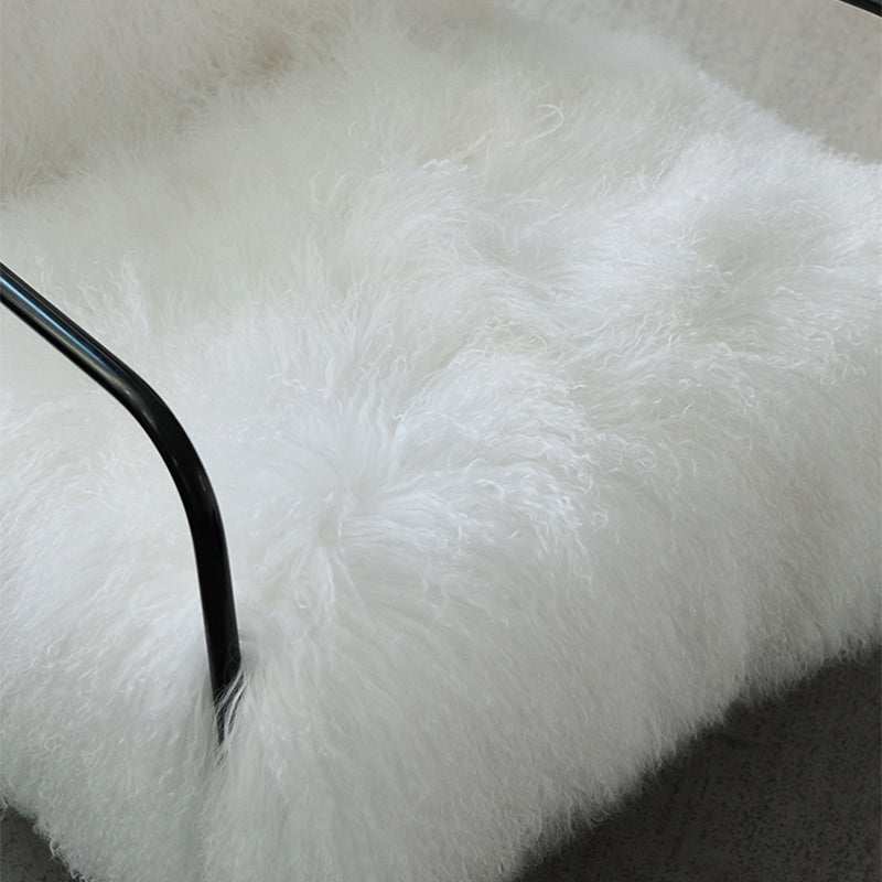 Contemporary 29.52 " Height White Wool Arm Chair for Bedroom