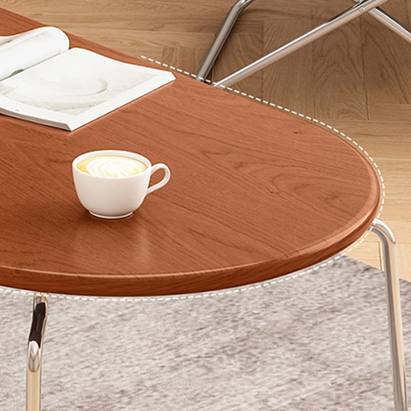 4 Legs Coffee Table Contemporary Oval Solid Wood Coffee Cocktail Table
