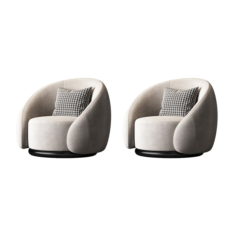 Contemporary 33.07" Wide Pillow Back Chair Velvet Sloped Arm Chair in Gray