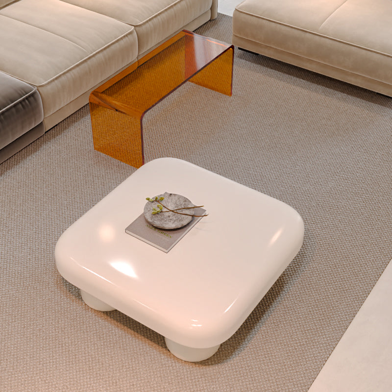 Contemporary 2 Nesting Coffee Table Set Square 4 Legs Cocktail Table