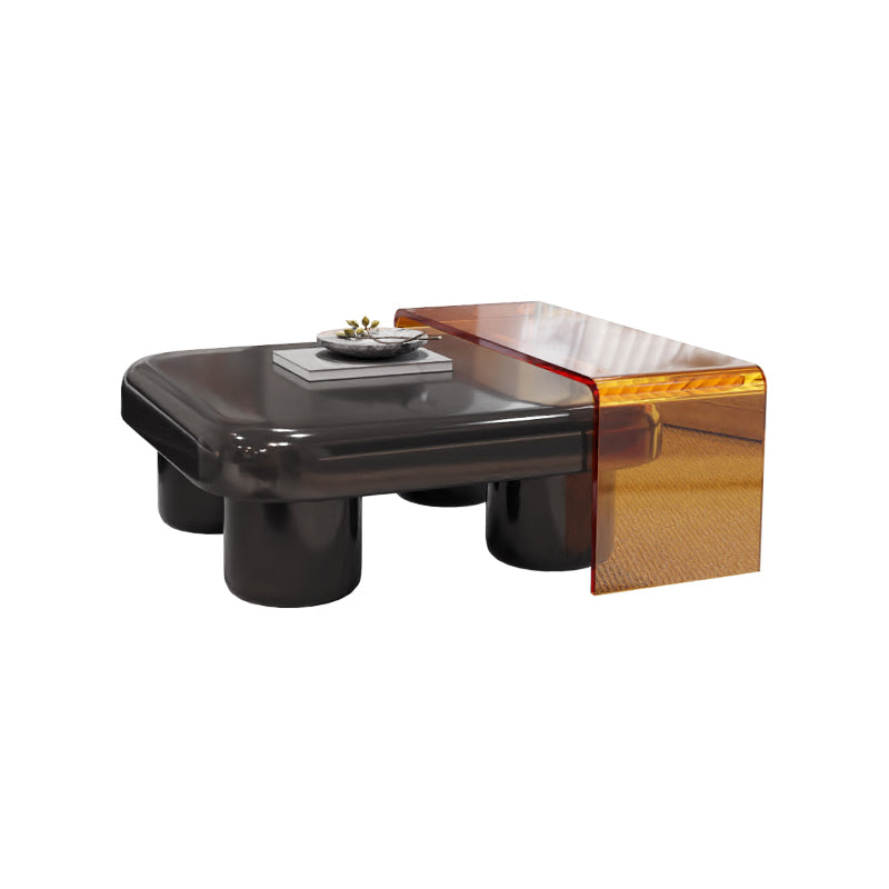 Contemporary 2 Nesting Coffee Table Set Square 4 Legs Cocktail Table