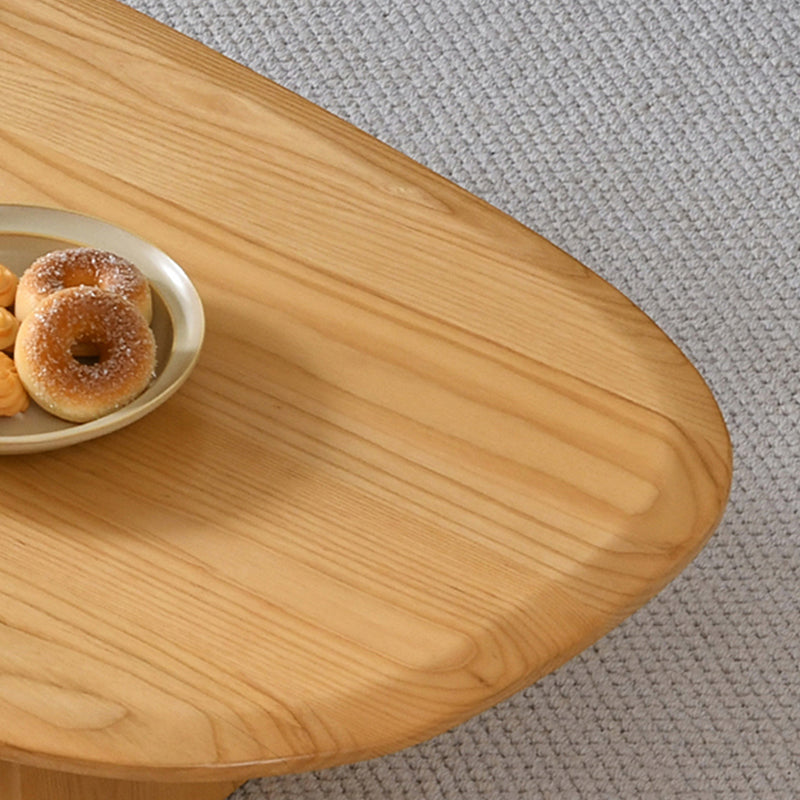 Pedestal Solid Wood Coffee Table Set Elliptical Simple Cocktail Table