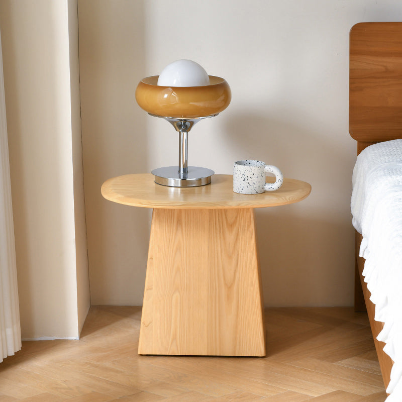 Pedestal Solid Wood Coffee Table Set Elliptical Simple Cocktail Table