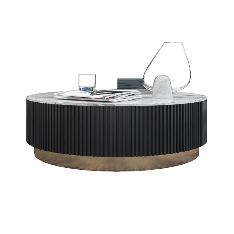 Frame/Drum Coffee Table Slate Cocktail Table with Storage Drawers