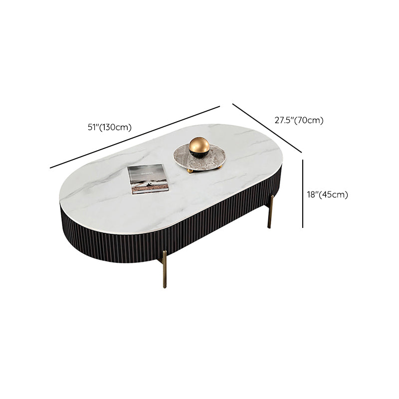 Frame/Drum Coffee Table Slate Cocktail Table with Storage Drawers