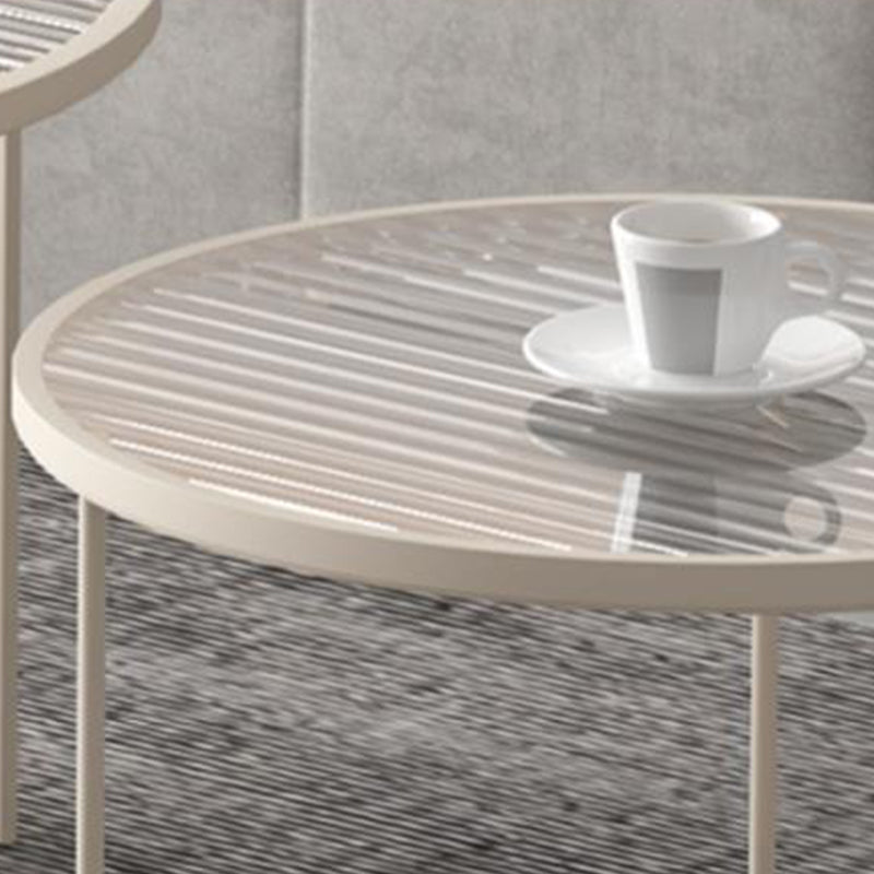 4 Legs Coffee Table Glass Top Coffee Cocktail Table with Shelf