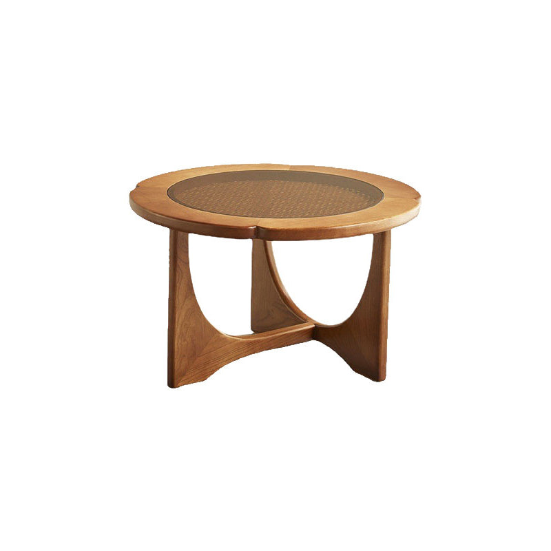 Cross Legs Cocktail Table Tropical Glass Coffee Table No Distressing