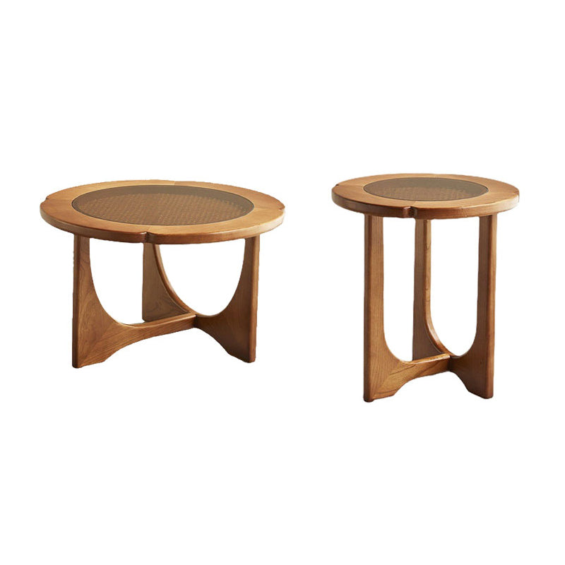 Cross Legs Cocktail Table Tropical Glass Coffee Table No Distressing