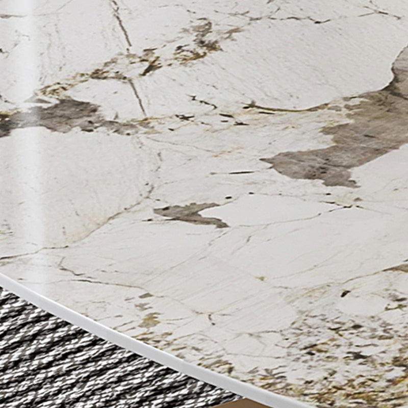 Glam Slate Top Coffee Table Abstract Oval Coffee Cocktail Table