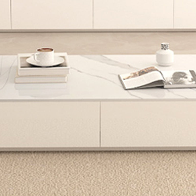Block Rectangular Coffee Table Modern Single Coffee Table with Drawers