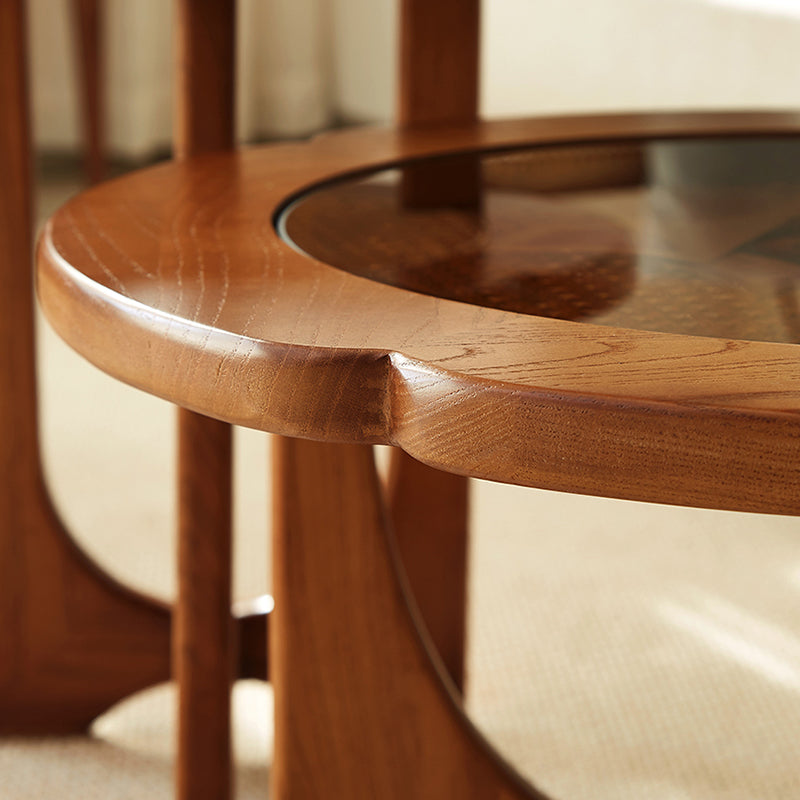 Glass Top Coffee or End Table Black Cross Legs Coffee Cocktail Table