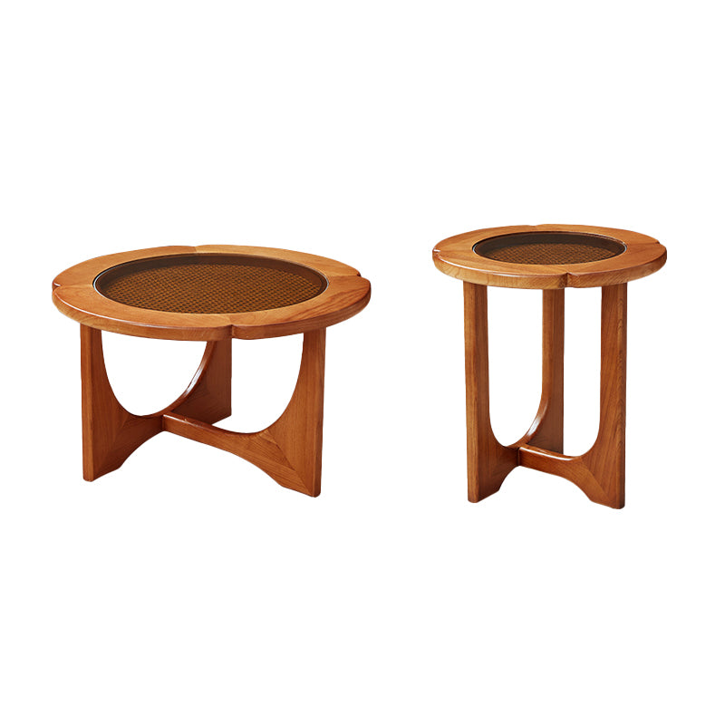 Glass Top Coffee or End Table Black Cross Legs Coffee Cocktail Table