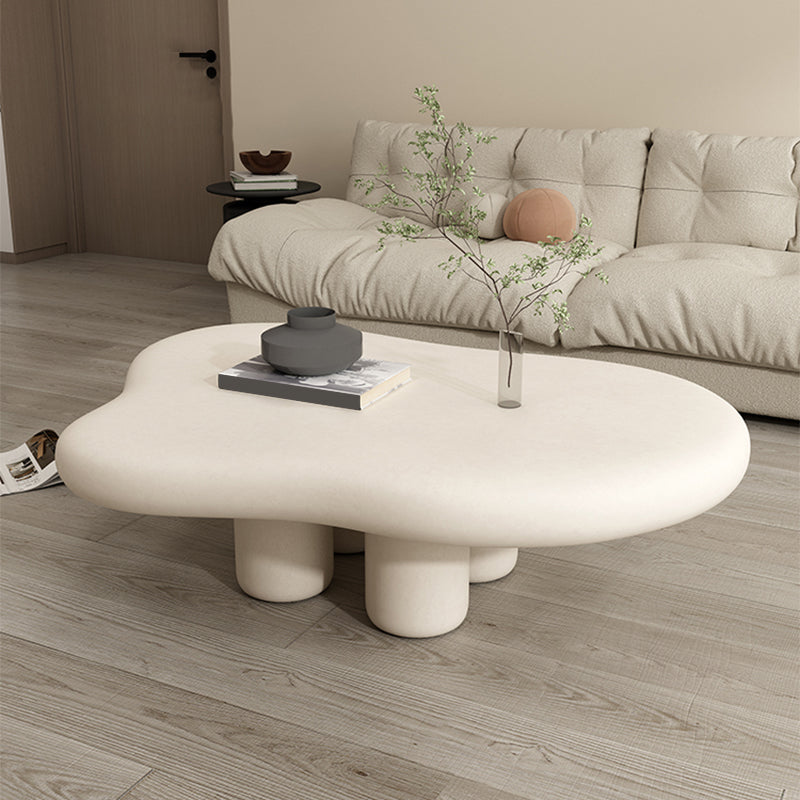 Wood Contemporary Coffee Table 4 Legs Single Coffee Cocktail Table