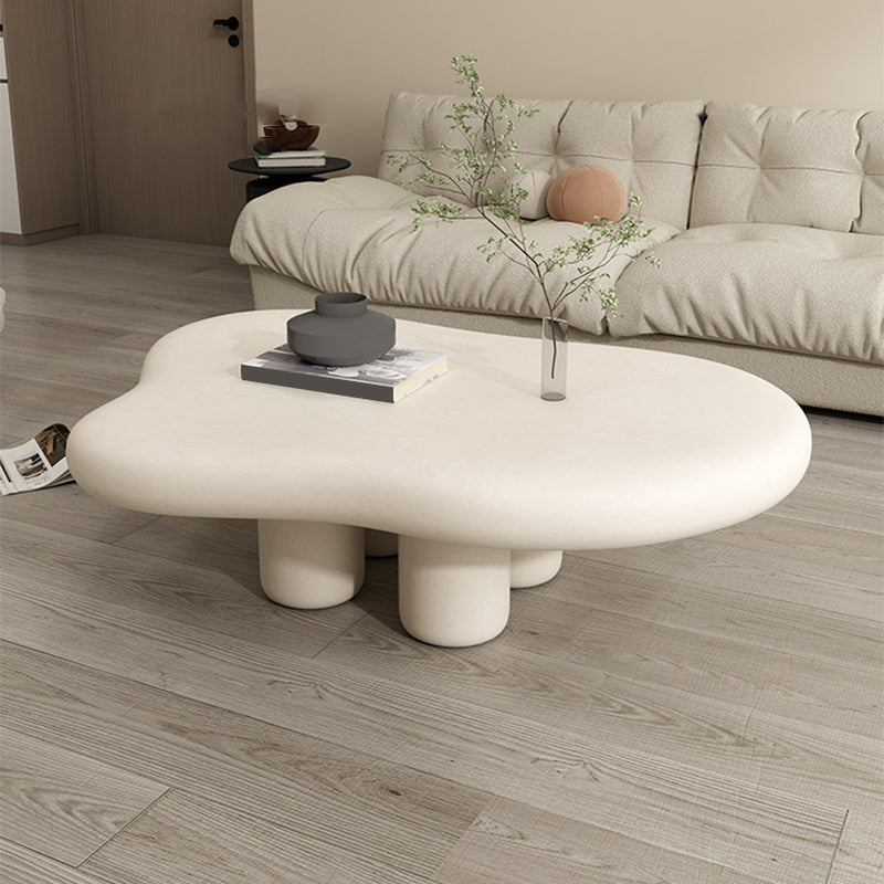Wood Contemporary Coffee Table 4 Legs Single Coffee Cocktail Table