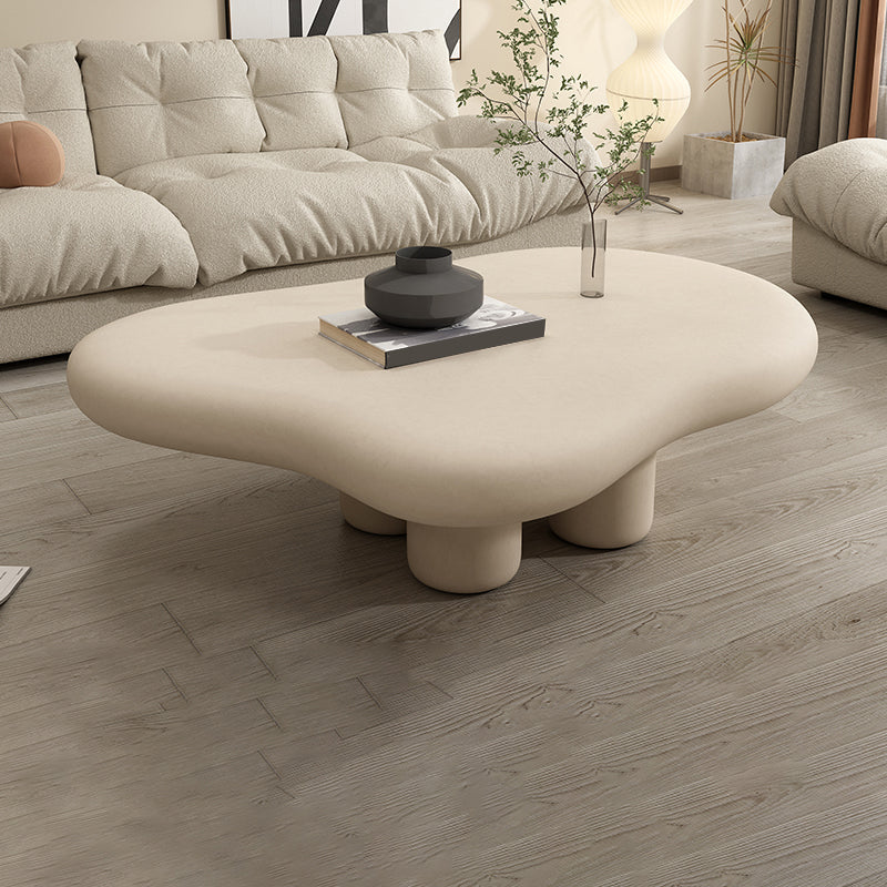 Wood Contemporary Coffee Table 4 Legs Single Coffee Cocktail Table