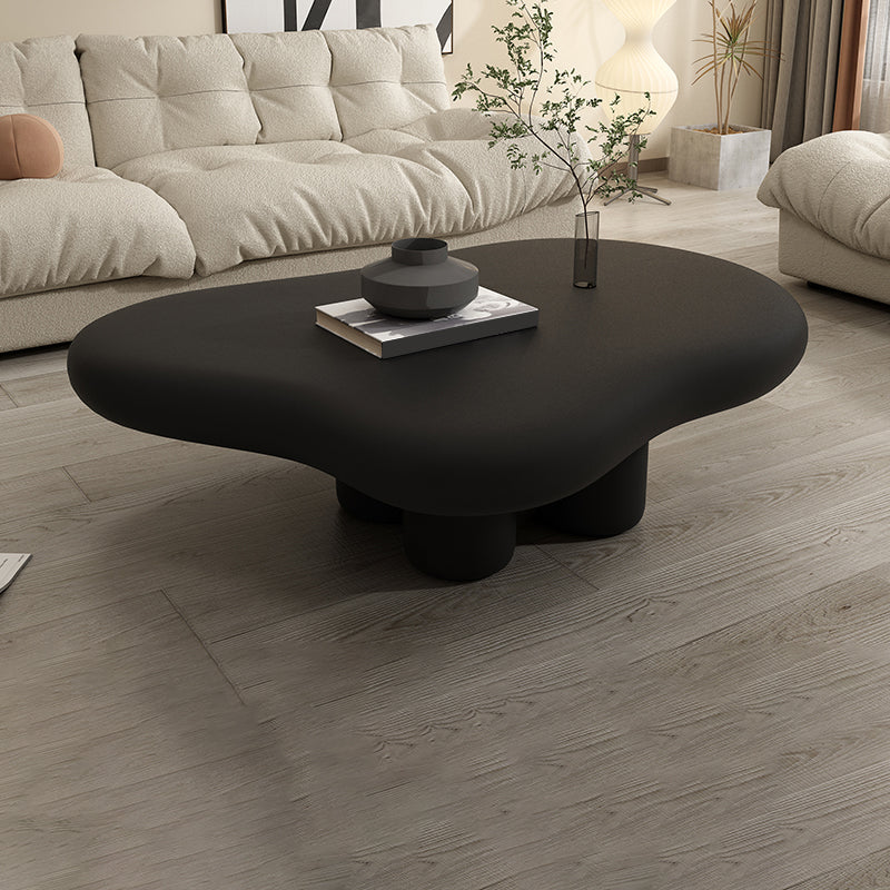 Wood Contemporary Coffee Table 4 Legs Single Coffee Cocktail Table