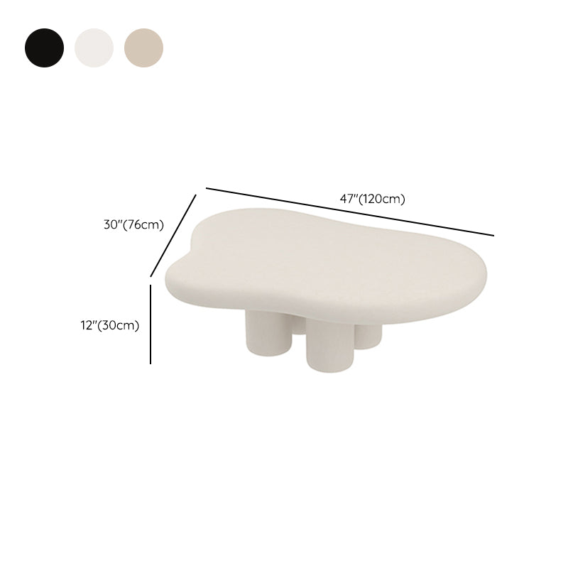 Wood Contemporary Coffee Table 4 Legs Single Coffee Cocktail Table