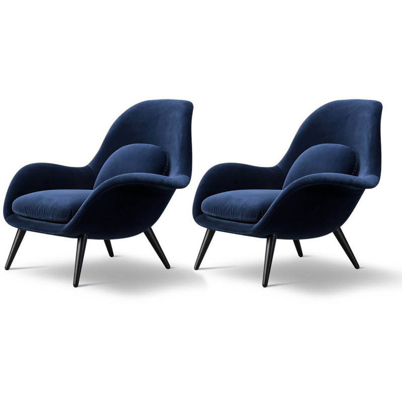 Contemporary Solid Color Velvet Arm Chair 4 Legs Flared Arms Chair