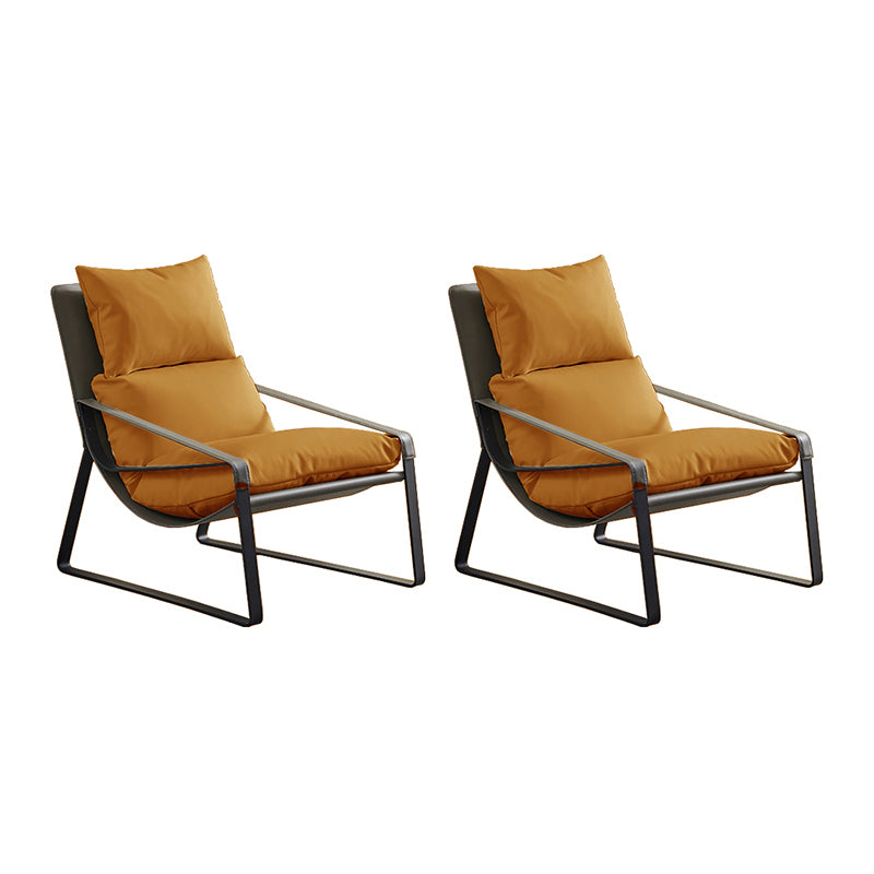 Modern 35.43" Wide Sewn Pillow Back Sponge Metal Frame Arm Chair