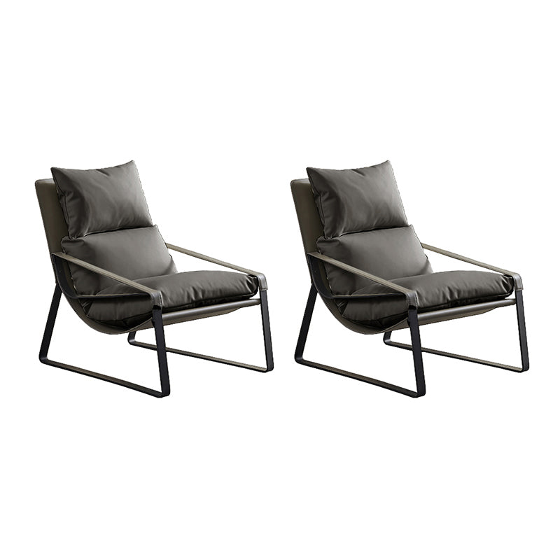 Modern 35.43" Wide Sewn Pillow Back Sponge Metal Frame Arm Chair