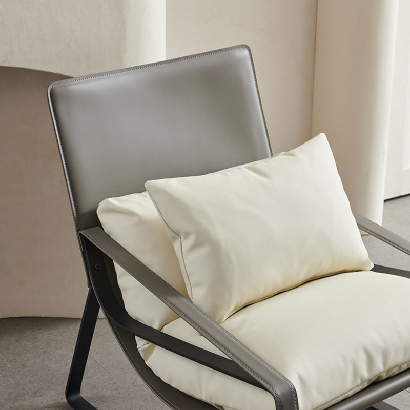 Modern 35.43" Wide Sewn Pillow Back Sponge Metal Frame Arm Chair