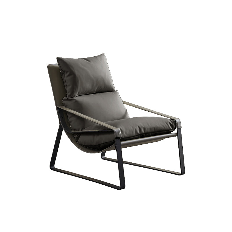 Modern 35.43" Wide Sewn Pillow Back Sponge Metal Frame Arm Chair