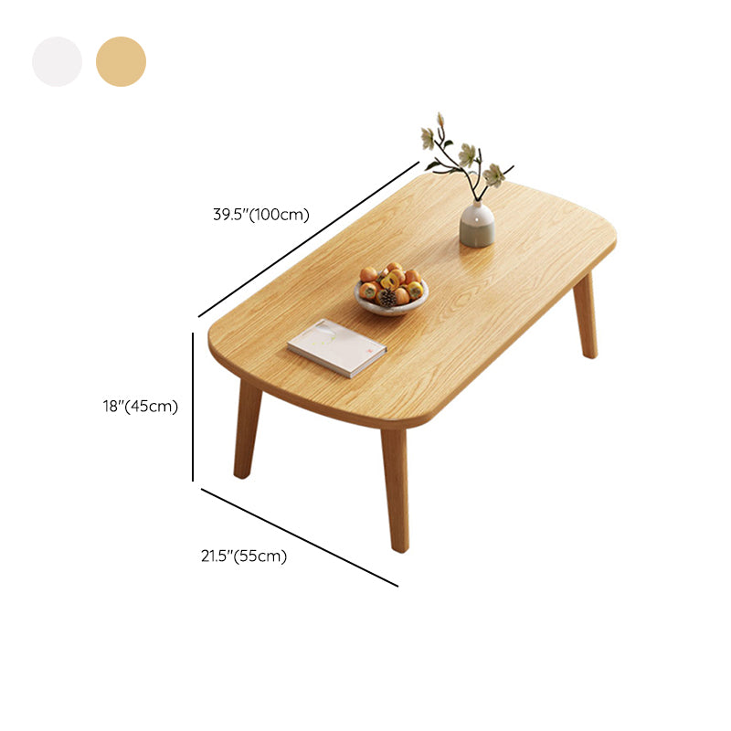 Foldable Wooden Coffee Table Elliptical 4 Legs Cocktail Table