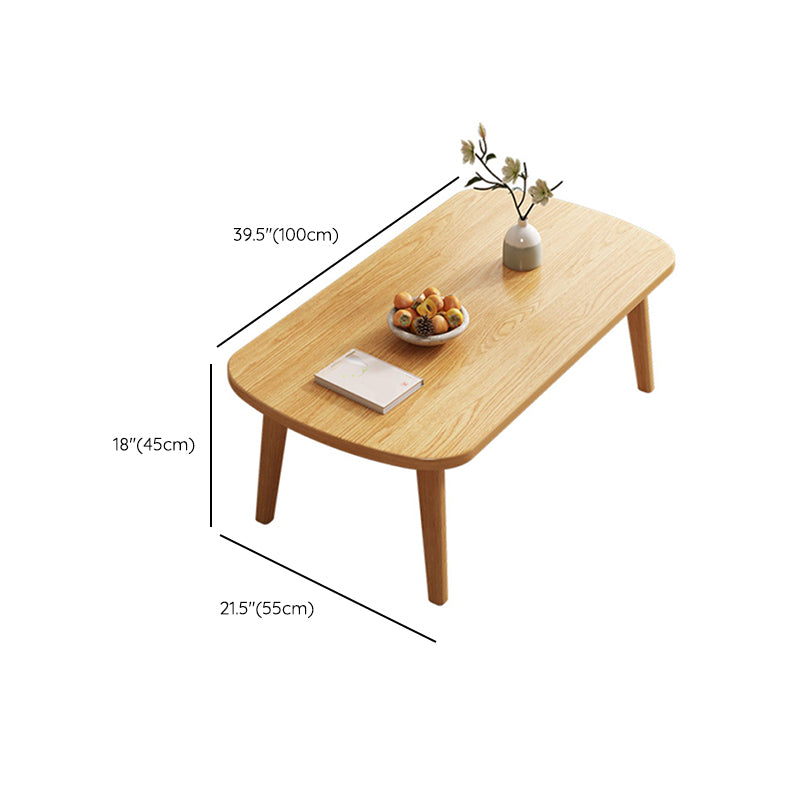 Foldable Wooden Coffee Table Elliptical 4 Legs Cocktail Table