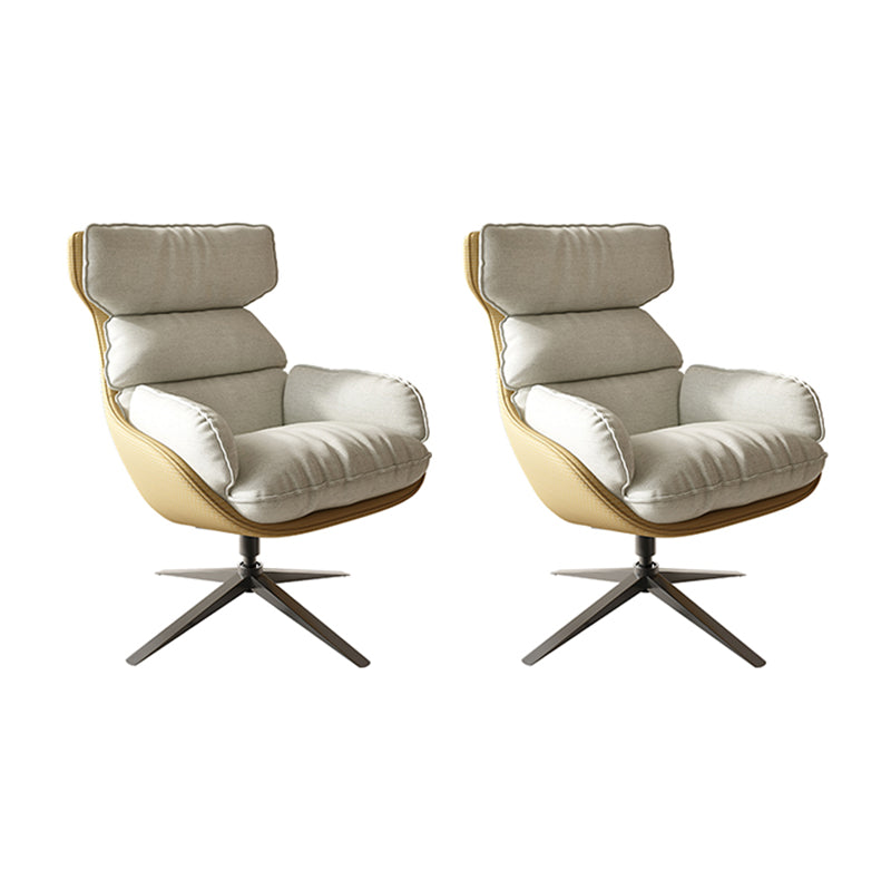 Contemporary Solid Color Arm Chair 4-Star Base Chair with Swivel