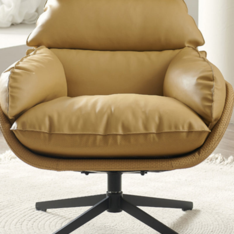 Contemporary Solid Color Arm Chair 4-Star Base Chair with Swivel