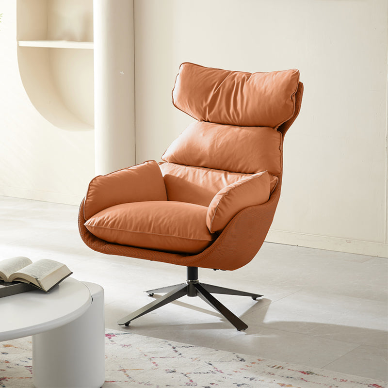 Contemporary Solid Color Arm Chair 4-Star Base Chair with Swivel