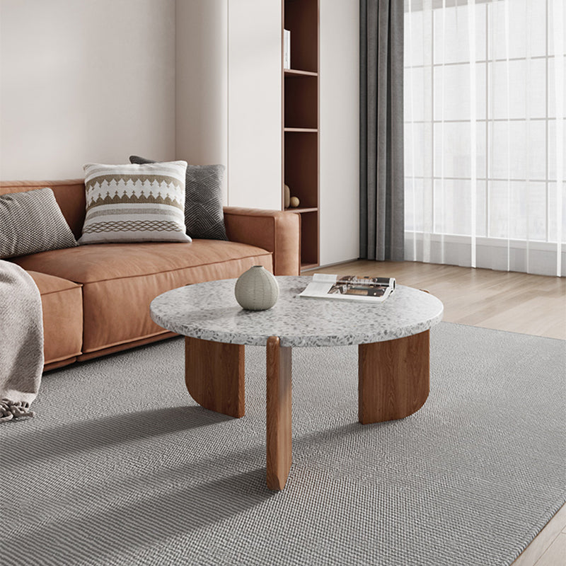 Contemporary Round Terrazzo Coffee Table 15.7" H 1 Single Cocktail Table