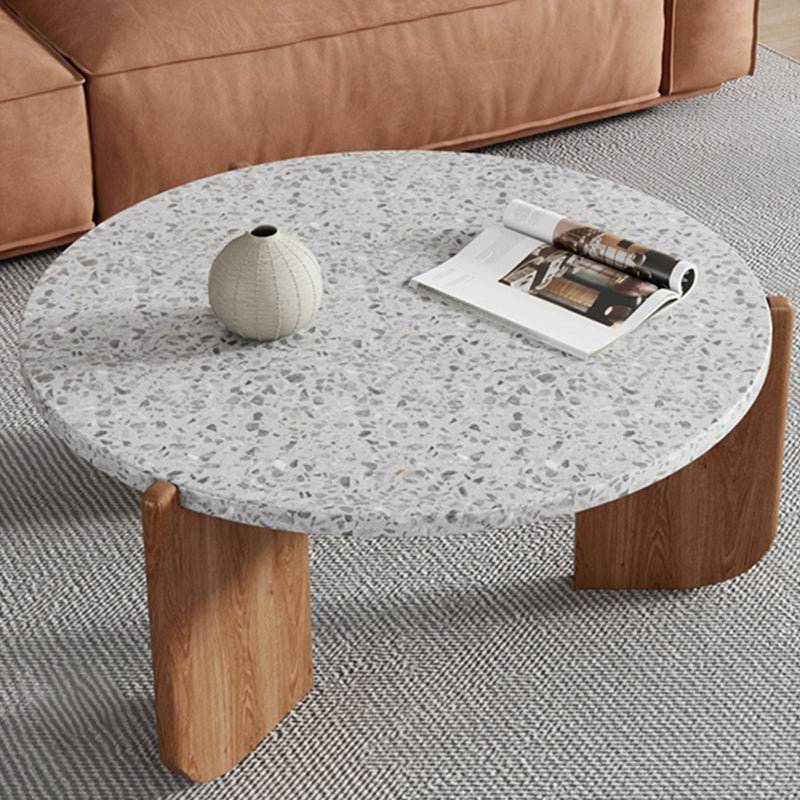 Contemporary Round Terrazzo Coffee Table 15.7" H 1 Single Cocktail Table