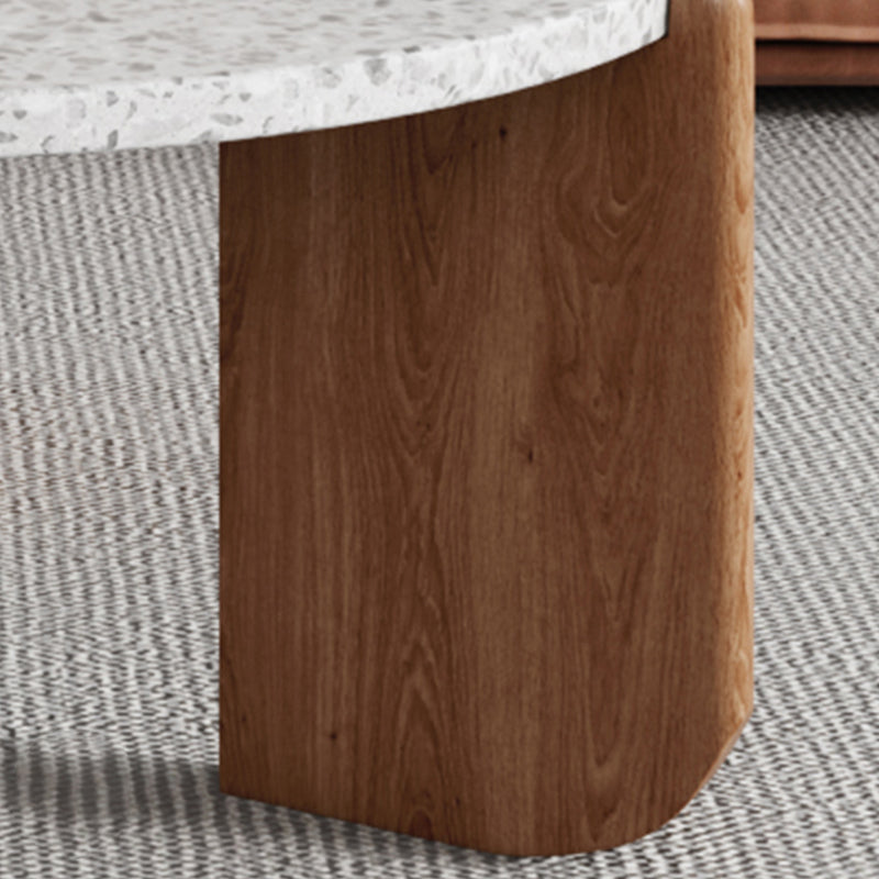 Contemporary Round Terrazzo Coffee Table 15.7" H 1 Single Cocktail Table