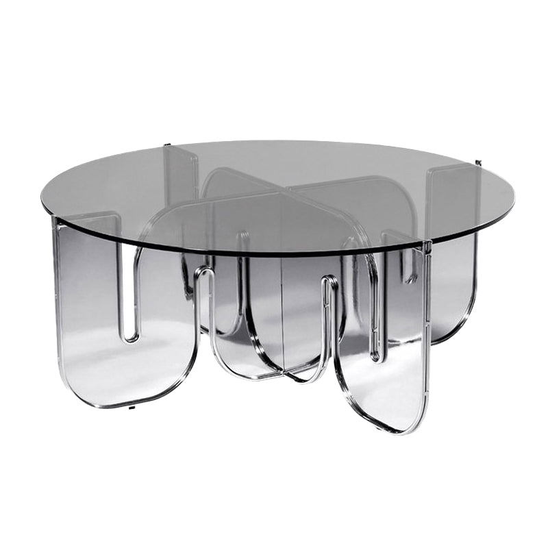 Abstract Coffee Table Modern Glass Top Coffee Cocktail Table
