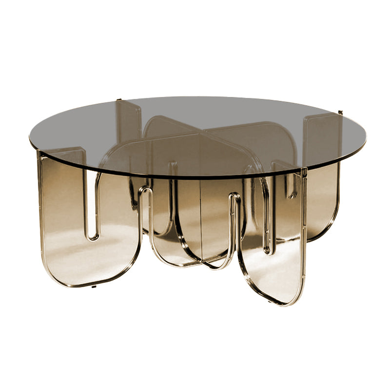 Abstract Coffee Table Modern Glass Top Coffee Cocktail Table