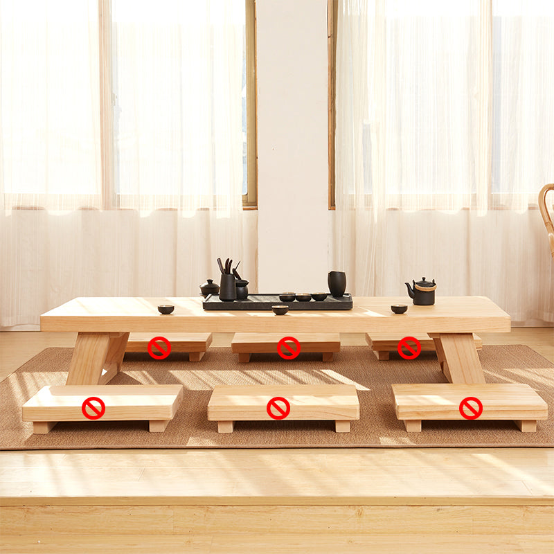 4 Legs Coffee Table Contemporary Solid Wood Coffee Cocktail Table