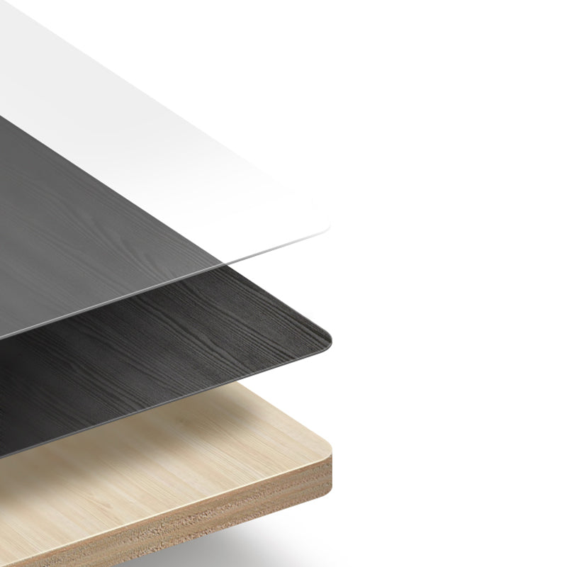Contemporary Rectangular Stone Coffee Table 16.9" H Block Cocktail Table with 4 Drawers