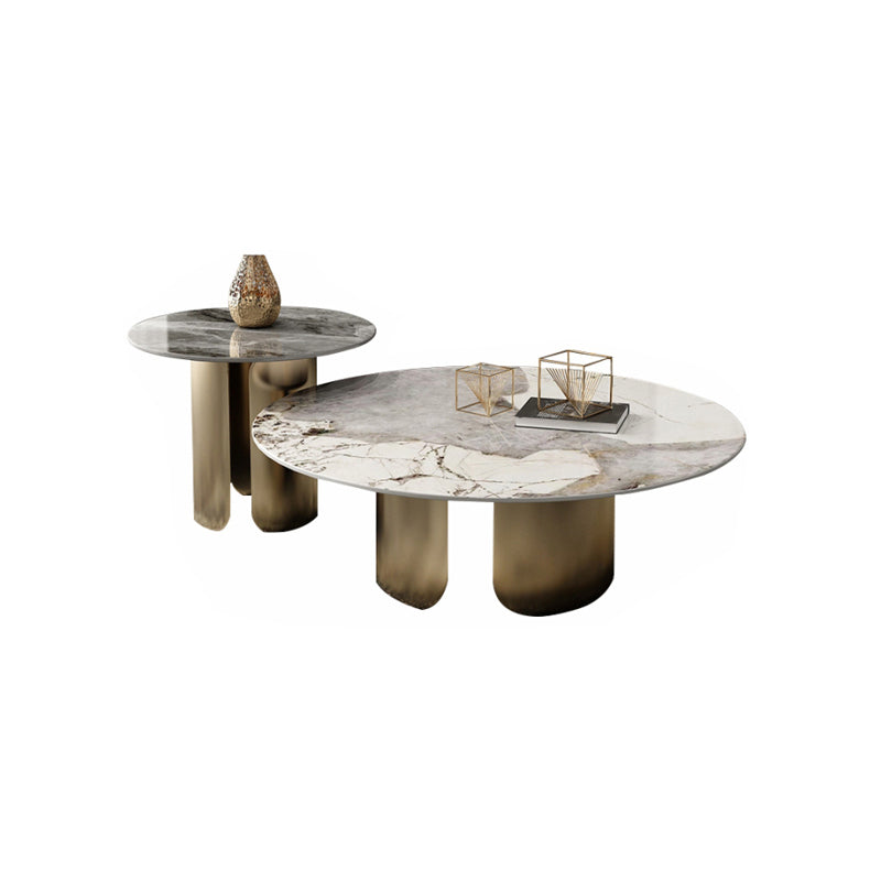 Abstract Coffee Table Slate Round Coffee Coffee or End Table