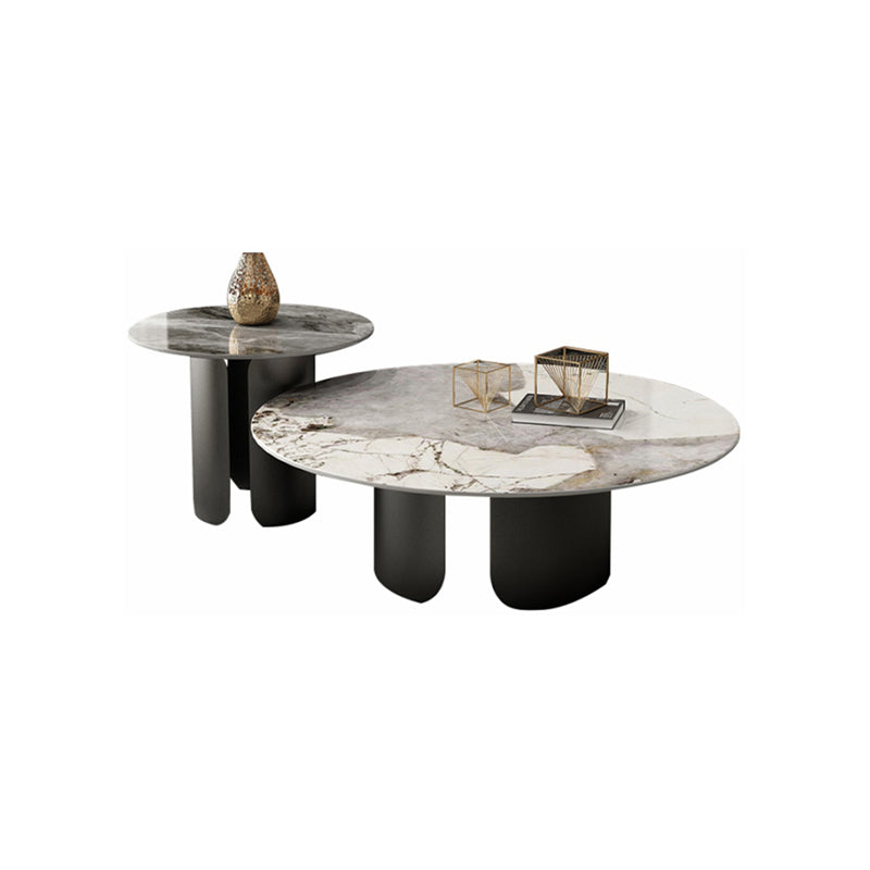 Abstract Coffee Table Slate Round Coffee Coffee or End Table