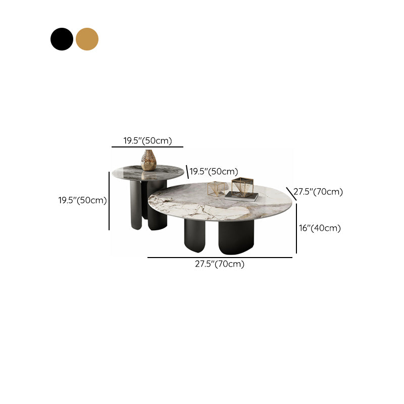 Abstract Coffee Table Slate Round Coffee Coffee or End Table