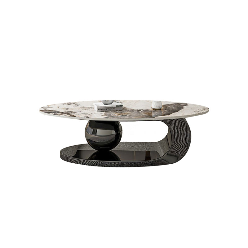 Abstract Stone Coffee Table with Storage Luxurious 1 Single Cocktail Table