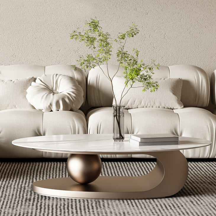 Abstract Stone Coffee Table with Storage Luxurious 1 Single Cocktail Table