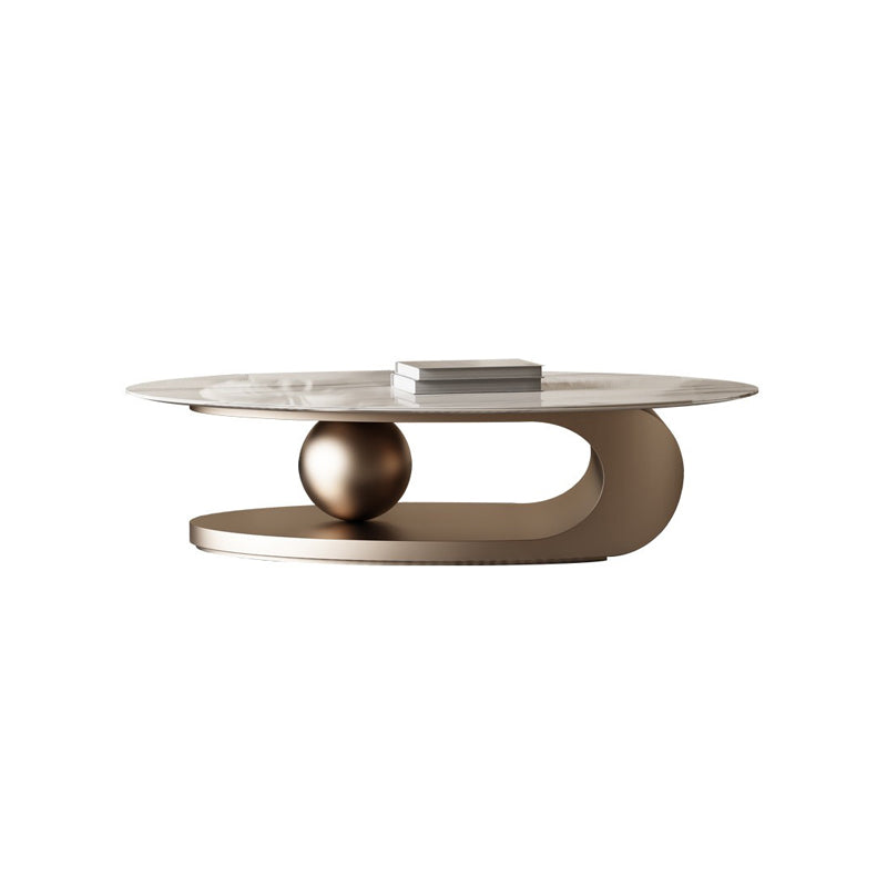 Abstract Stone Coffee Table with Storage Luxurious 1 Single Cocktail Table