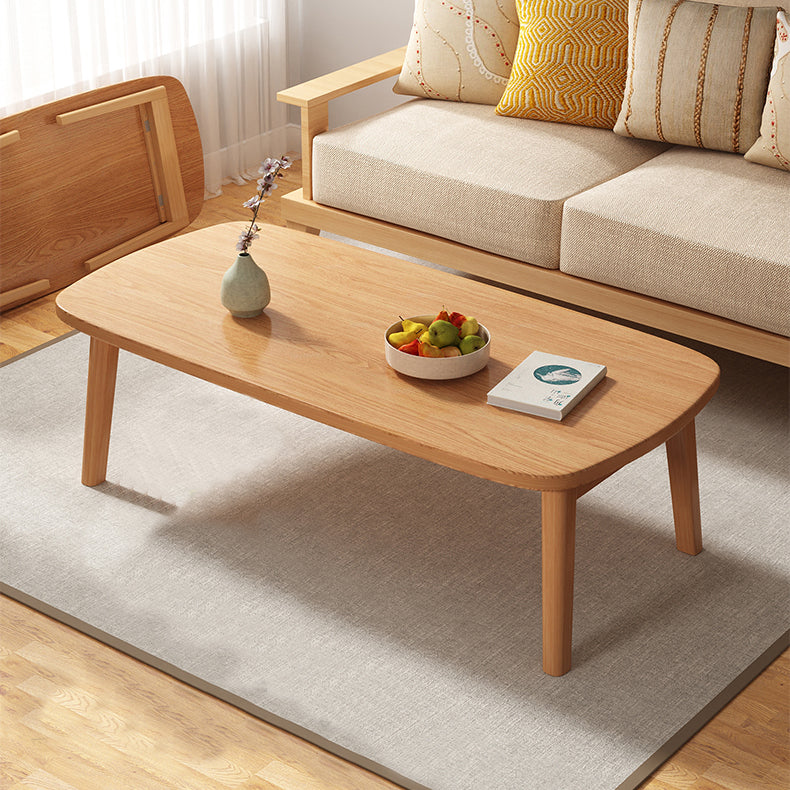 Modern 21.65" Tall R Wooden Coffee Table 4 Legs Cocktail Table